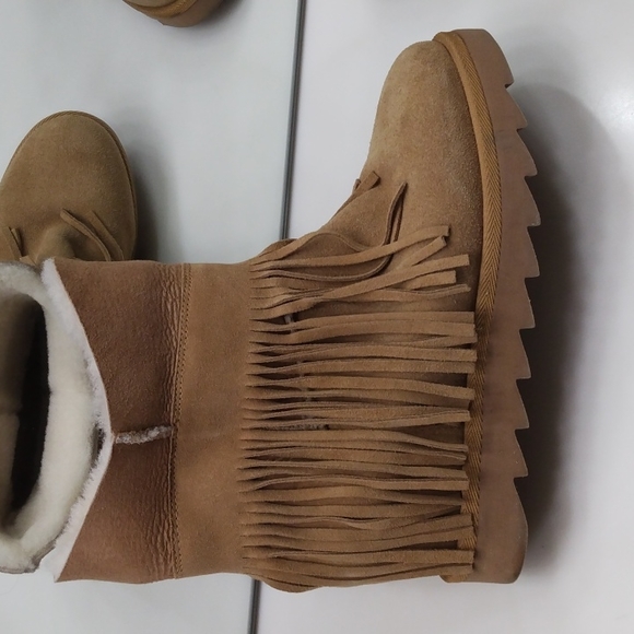 ASH BEIGE FRINGE ANKLE BOOTIES SIZE 10 - Picture 3 of 13